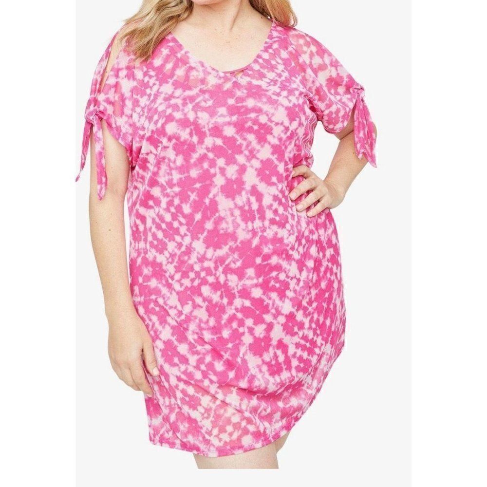 TIE-DYE BREEZE SWIM COVER-UP PLUS SIZE 0X NWT